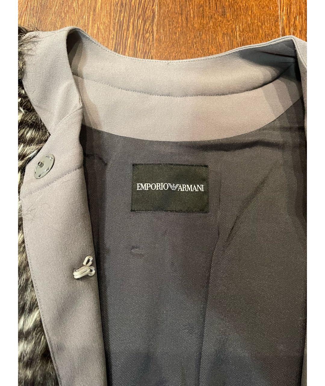 EMPORIO ARMANI Антрацитовая меховая шуба, фото 3