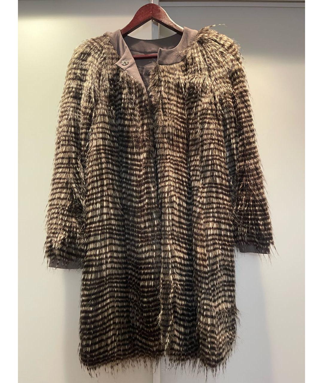 EMPORIO ARMANI Антрацитовая меховая шуба, фото 5