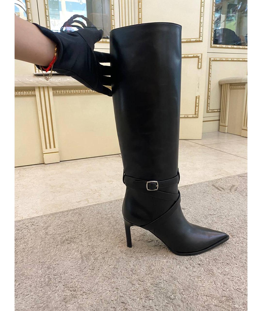 CELINE Черные кожаные сапоги, фото 9