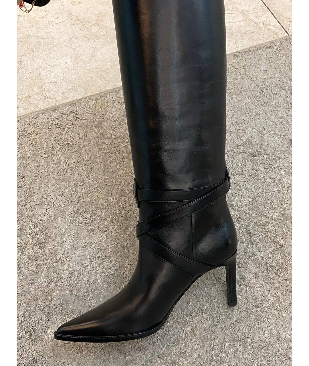 CELINE Черные кожаные сапоги, фото 4