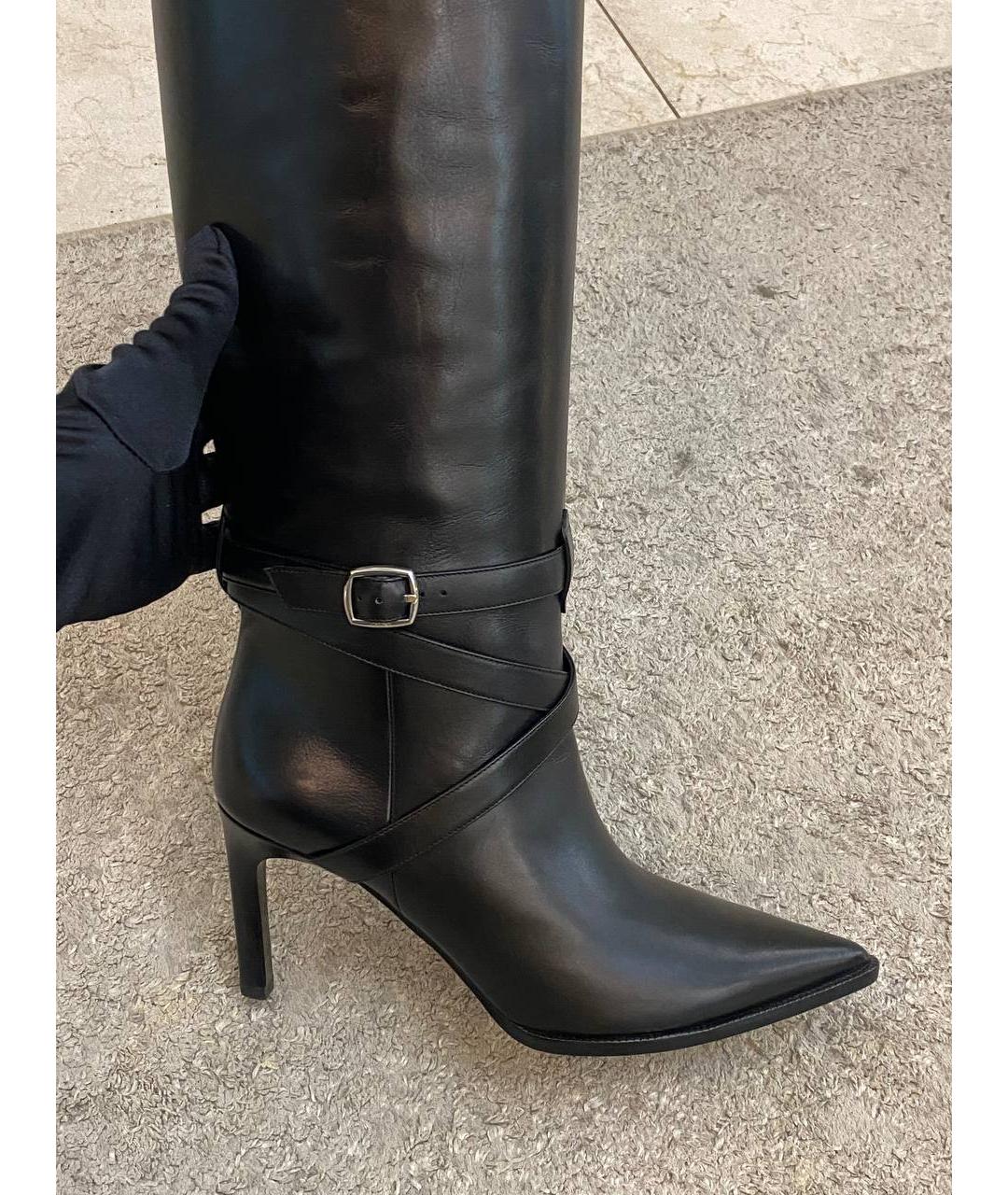 CELINE Черные кожаные сапоги, фото 5