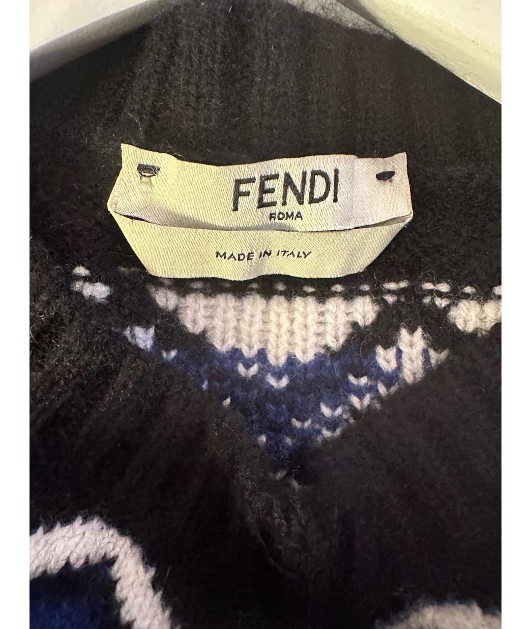 FENDI Черный шерстяной джемпер / свитер, фото 3