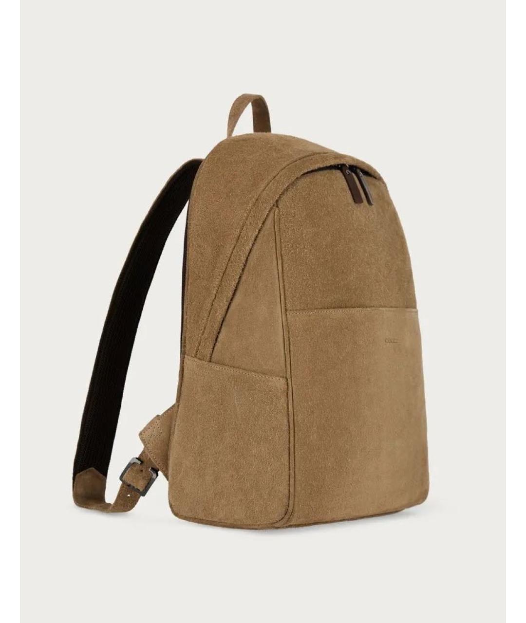 CANALI Бежевый замшевый рюкзак, фото 2