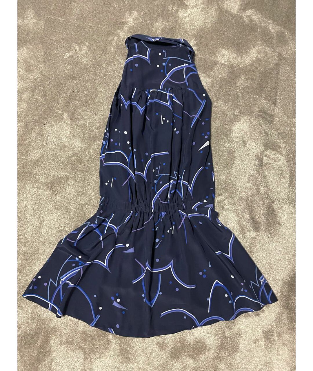 PRADA Темно-синее шелковое повседневное платье, фото 2