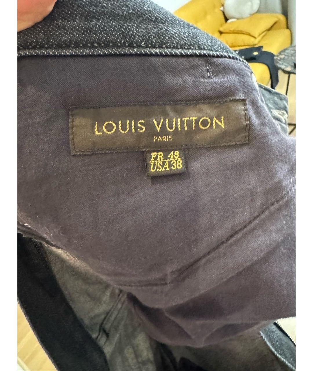 LOUIS VUITTON Антрацитовые хлопковые прямые джинсы, фото 4