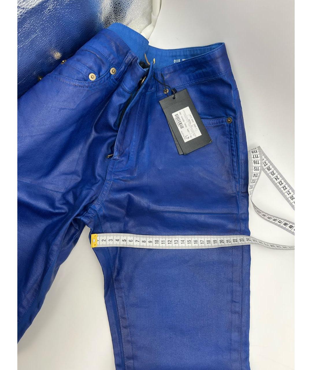 SAINT LAURENT Синие хлопковые прямые джинсы, фото 4