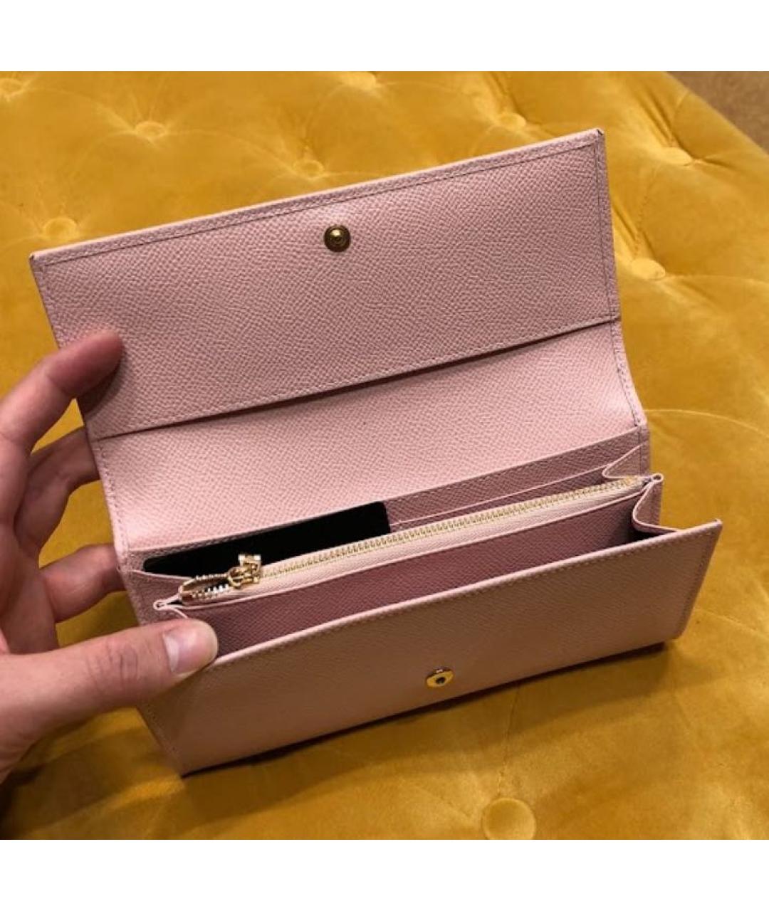 DOLCE&GABBANA Розовый кожаный кошелек, фото 6