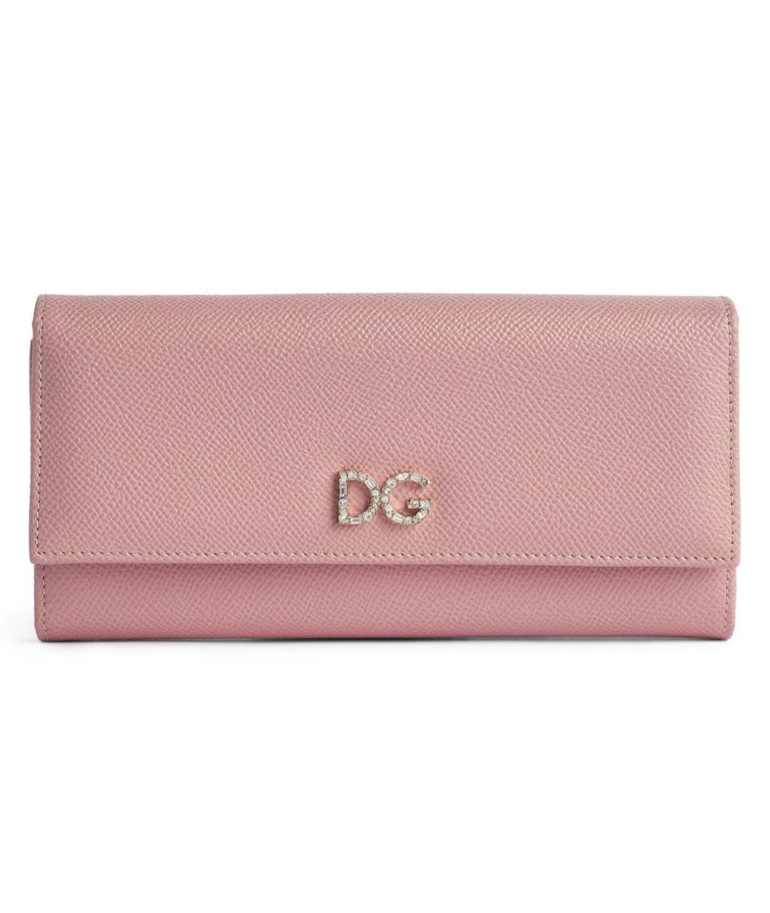 DOLCE&GABBANA Розовый кожаный кошелек, фото 8