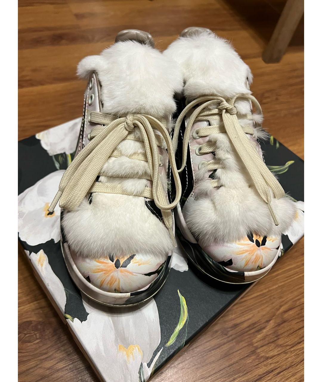 DOLCE&GABBANA Зеленые кожаные кеды, фото 3