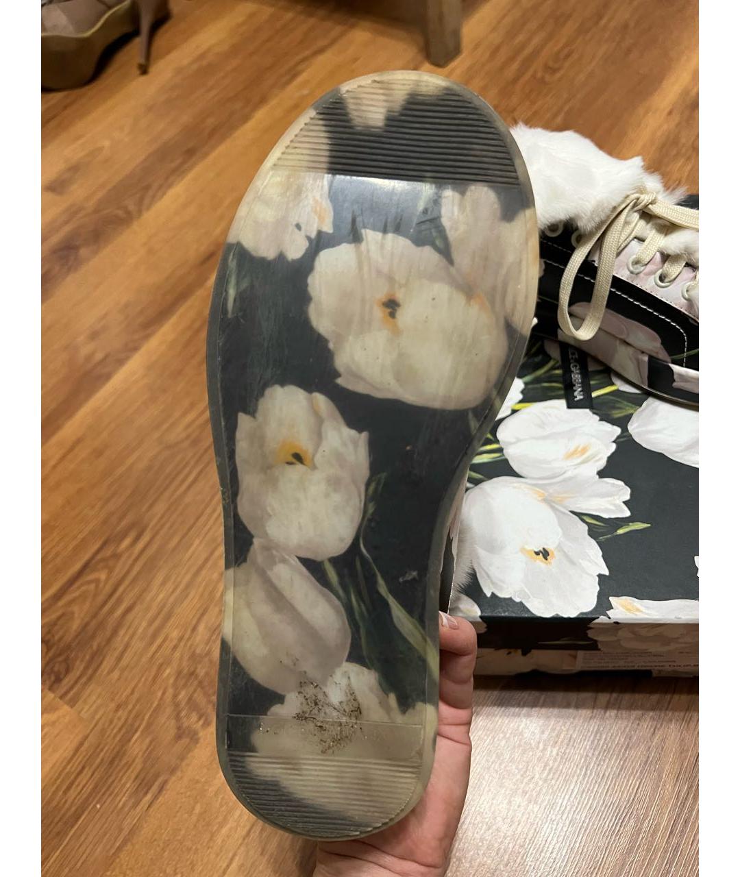 DOLCE&GABBANA Зеленые кожаные кеды, фото 7