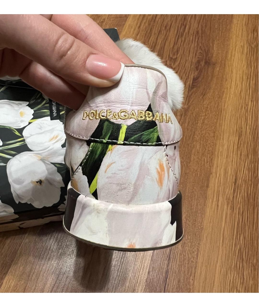 DOLCE&GABBANA Зеленые кожаные кеды, фото 4