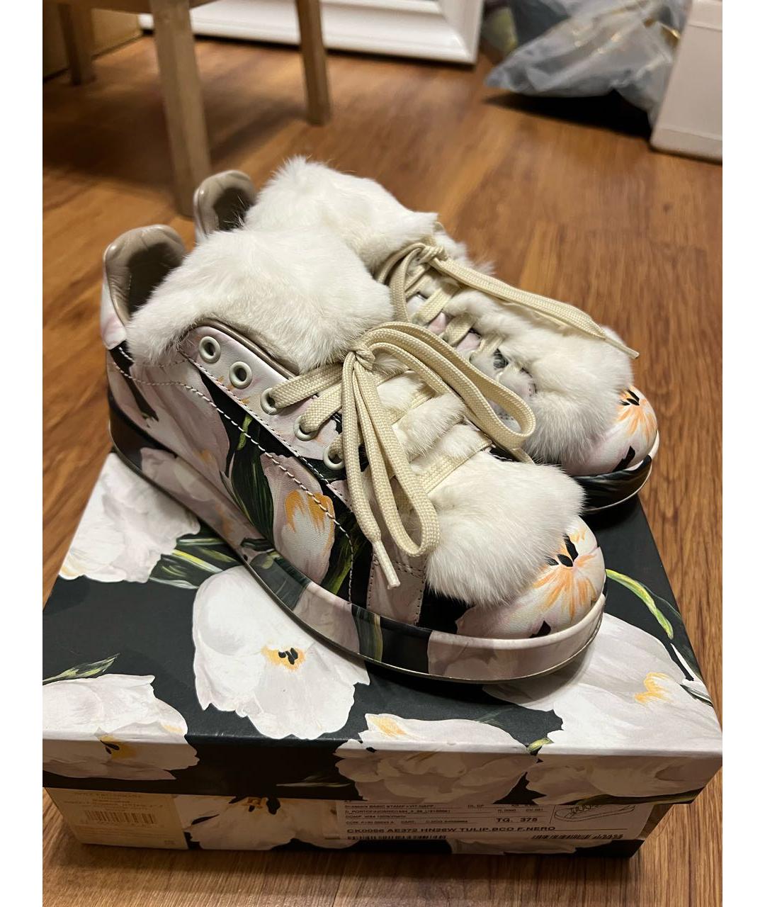 DOLCE&GABBANA Зеленые кожаные кеды, фото 2