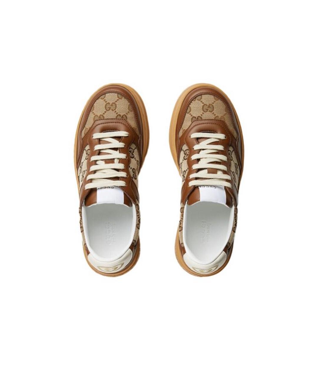 GUCCI Коричневые текстильные кроссовки, фото 3