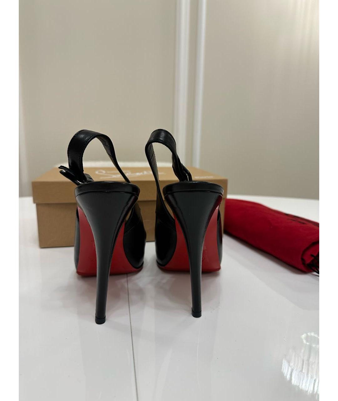 CHRISTIAN LOUBOUTIN Черные кожаные туфли, фото 2