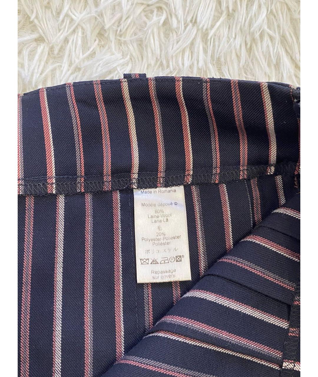 KENZO Темно-синяя шерстяная юбка мини, фото 6