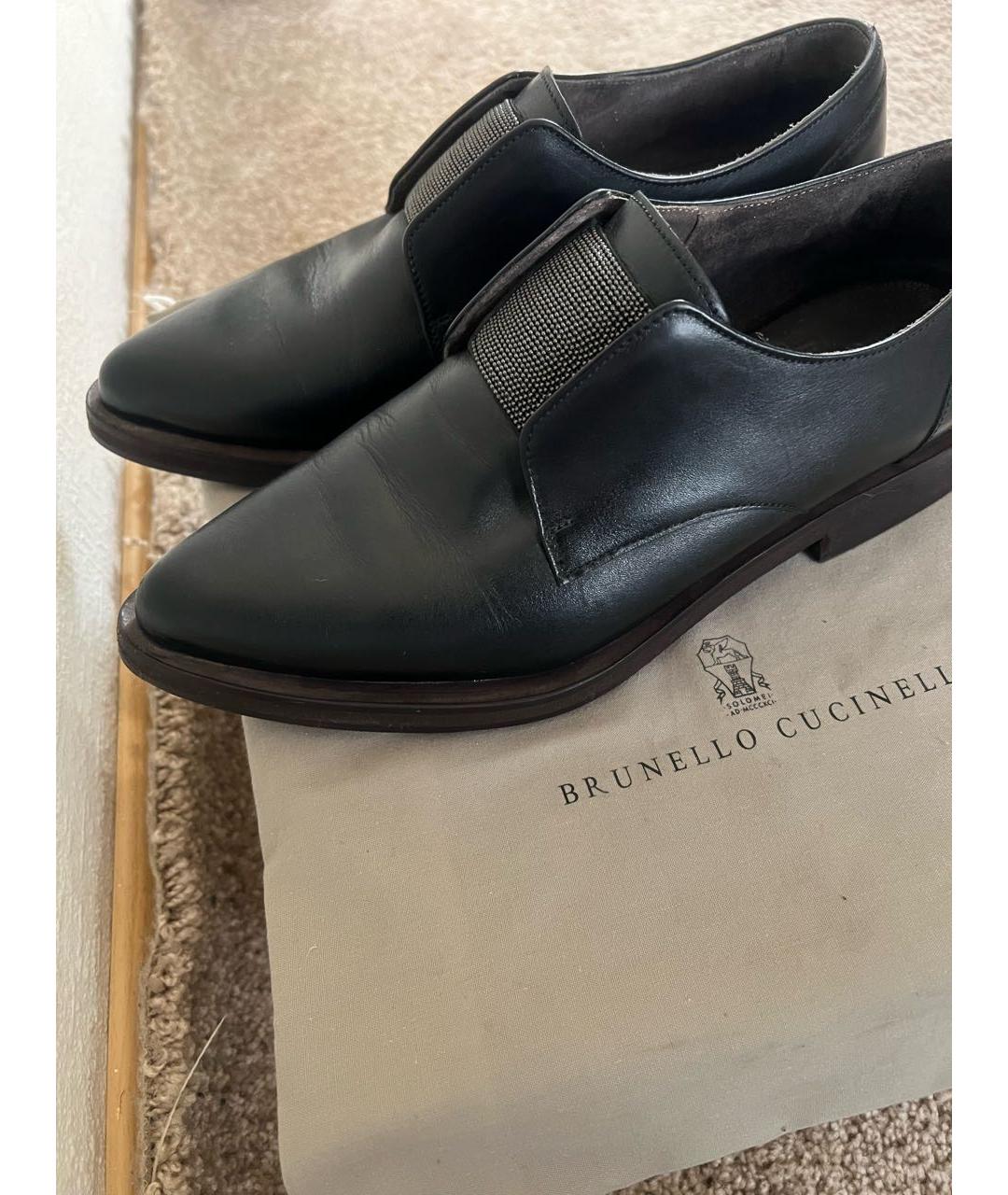 BRUNELLO CUCINELLI Черные кожаные лоферы, фото 4