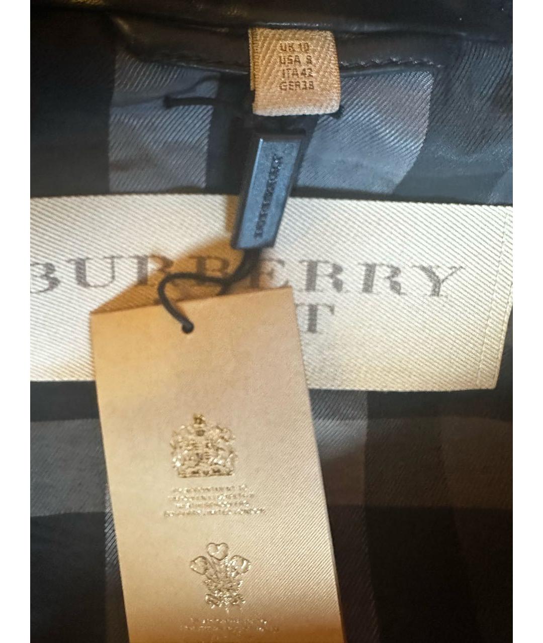 BURBERRY Черная кожаная куртка, фото 3