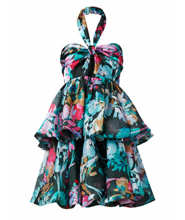 Повседневное платье MILLY Louisa Neon Floral Silk Orgnza Dress