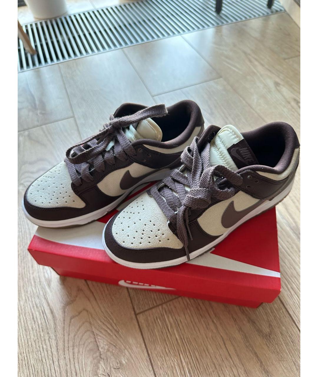 NIKE Коричневые кожаные кроссовки, фото 2