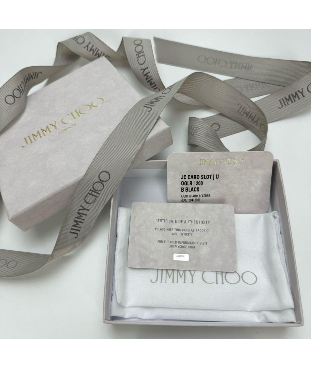 JIMMY CHOO Черная кожаная визитница, фото 8