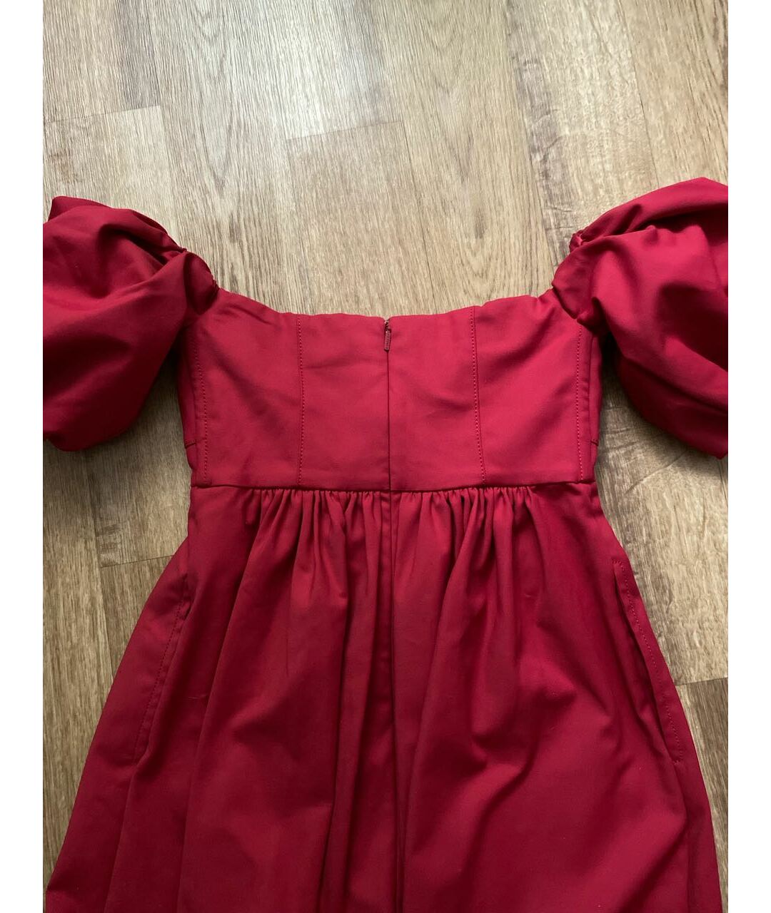 PINKO Красное хлопко-эластановое повседневное платье, фото 2