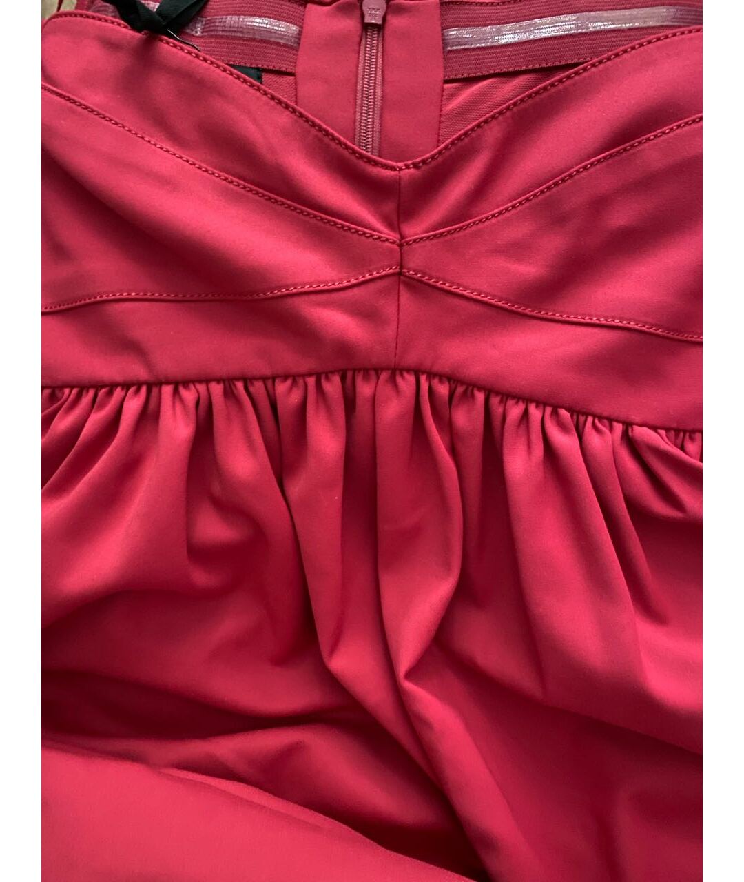 PINKO Красное хлопко-эластановое повседневное платье, фото 4
