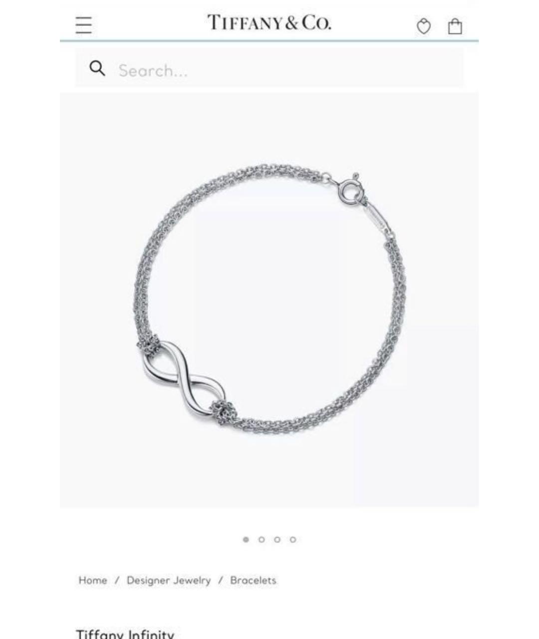 TIFFANY&CO Серебрянный серебряный браслет, фото 3