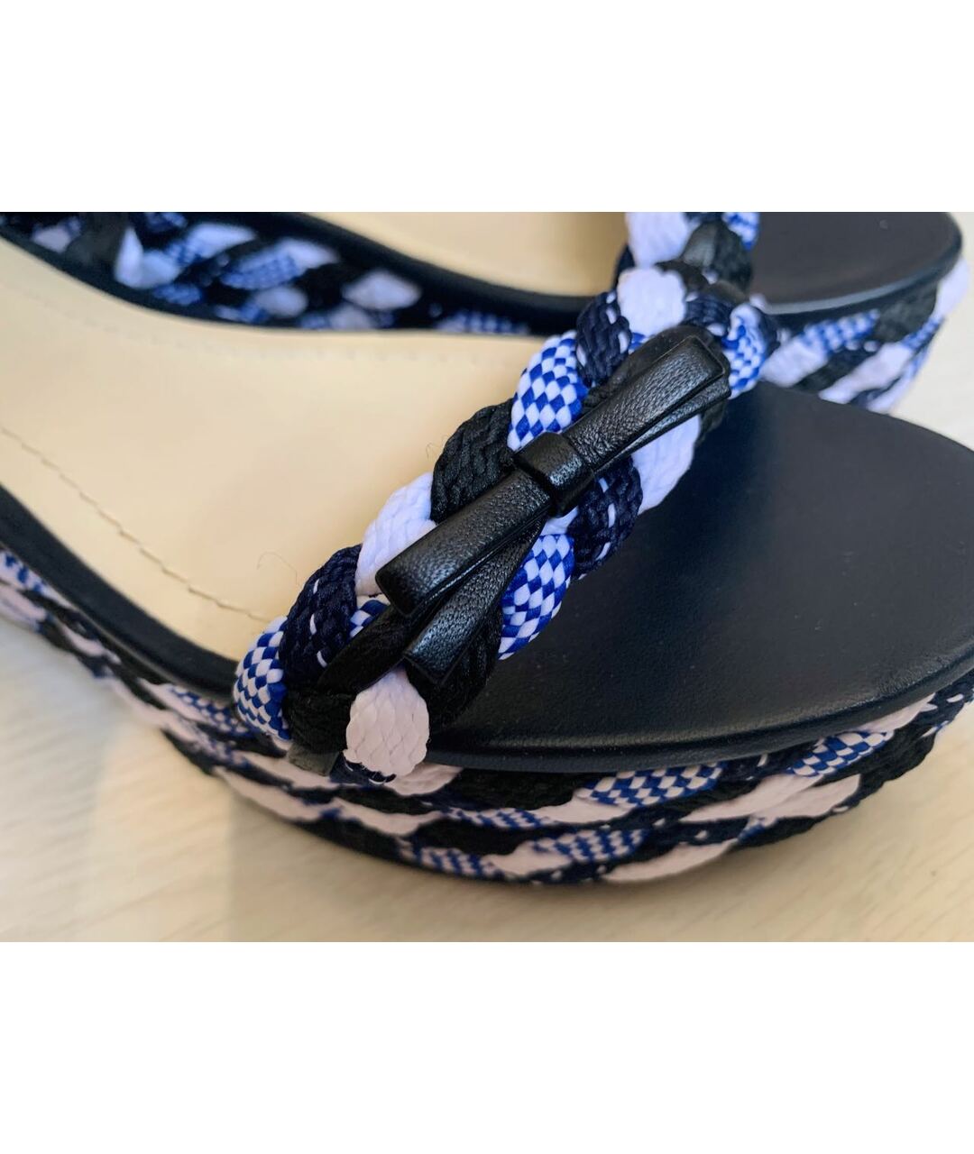 CHRISTIAN DIOR PRE-OWNED Синие текстильные сандалии, фото 5