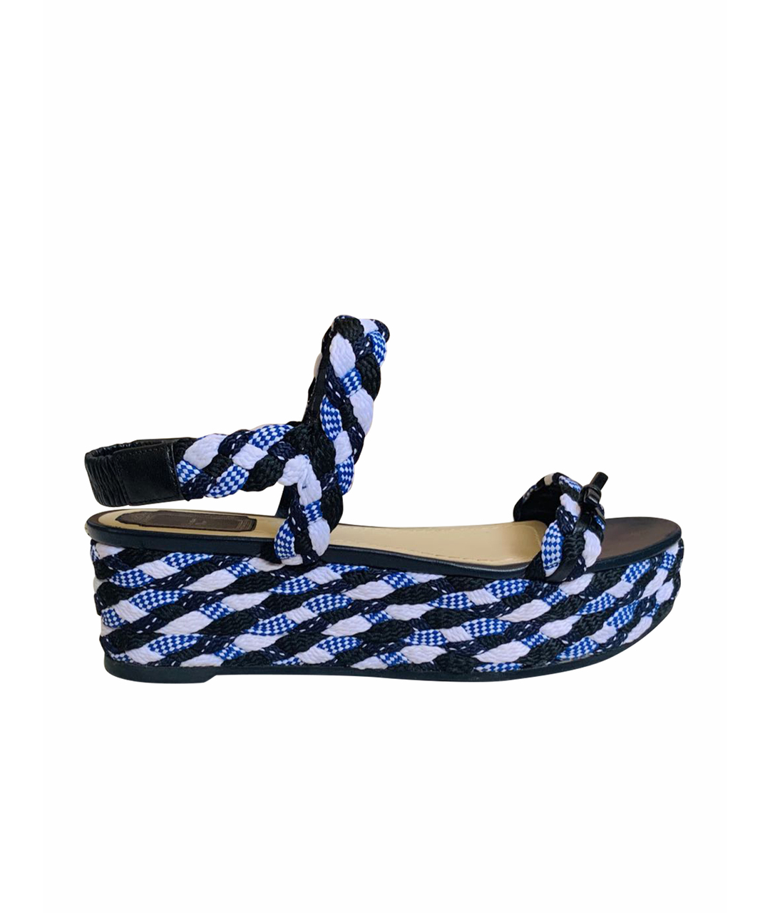 CHRISTIAN DIOR PRE-OWNED Синие текстильные сандалии, фото 1