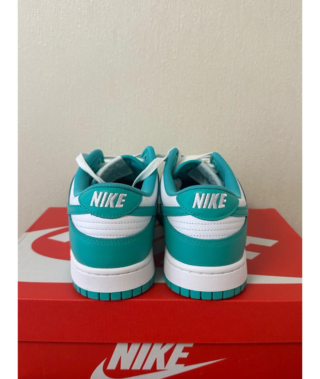 NIKE Бирюзовые кожаные низкие кроссовки / кеды, фото 4