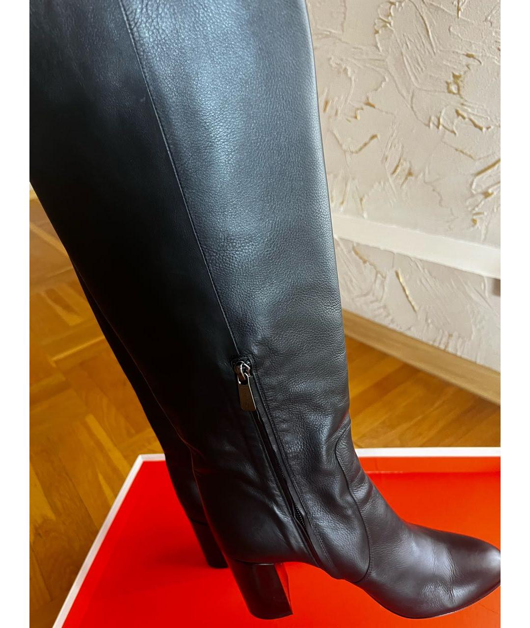 SANTONI Черные кожаные сапоги, фото 3