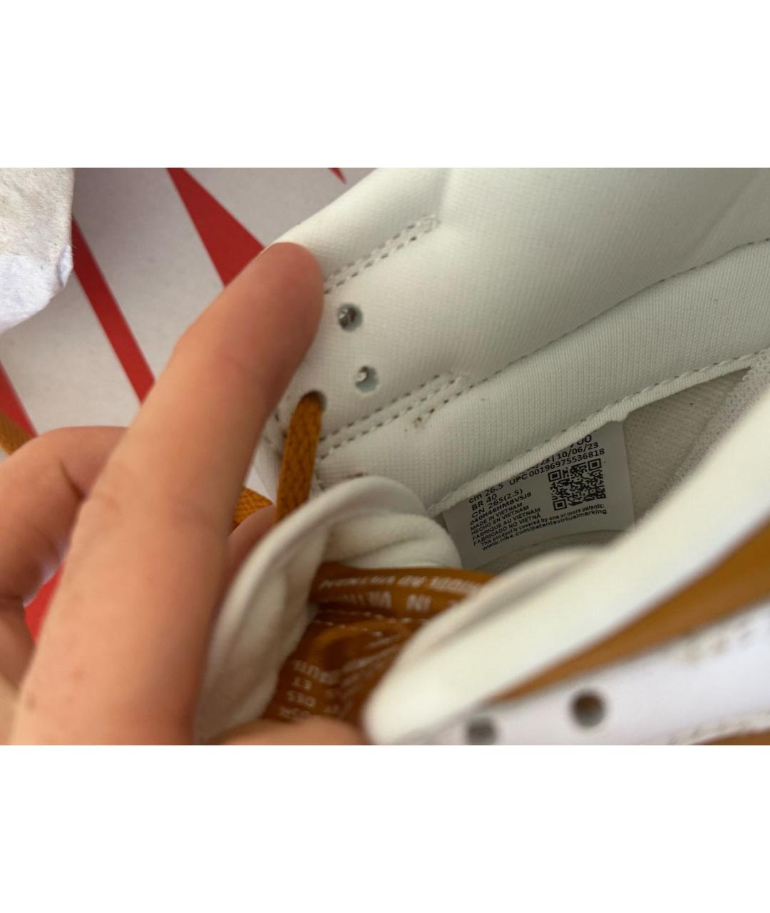 NIKE Золотые кожаные низкие кроссовки / кеды, фото 5