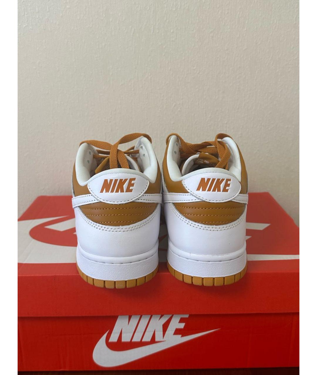 NIKE Золотые кожаные низкие кроссовки / кеды, фото 4