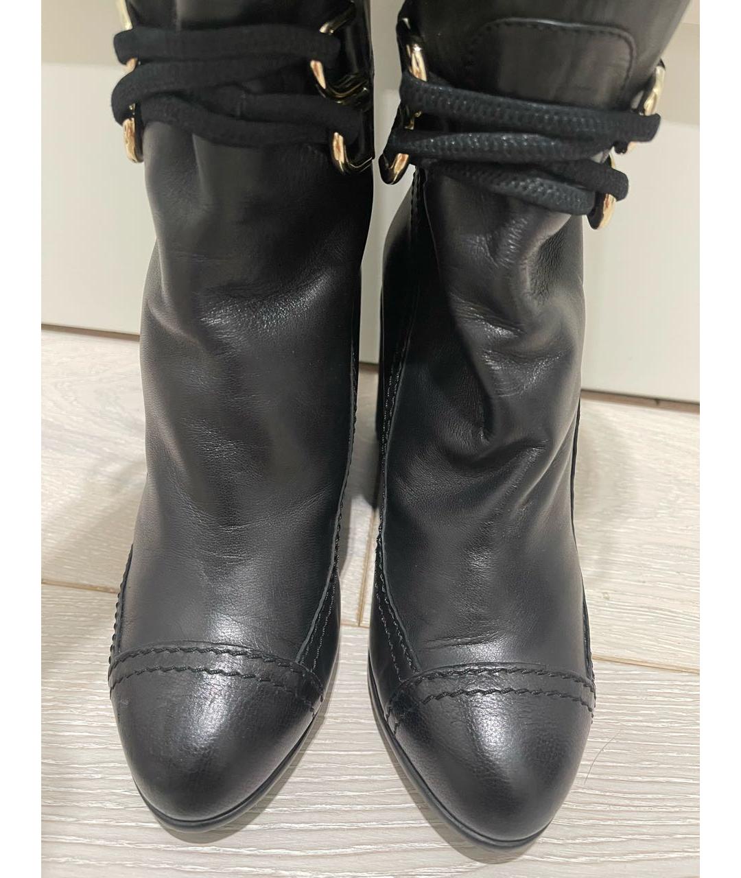 CHANEL Черные кожаные сапоги, фото 3