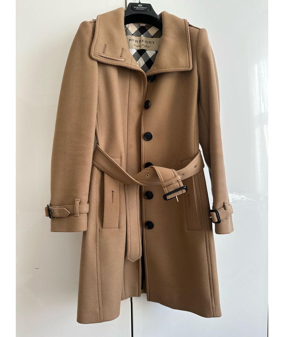 BURBERRY Бежевое шерстяное пальто, фото 5
