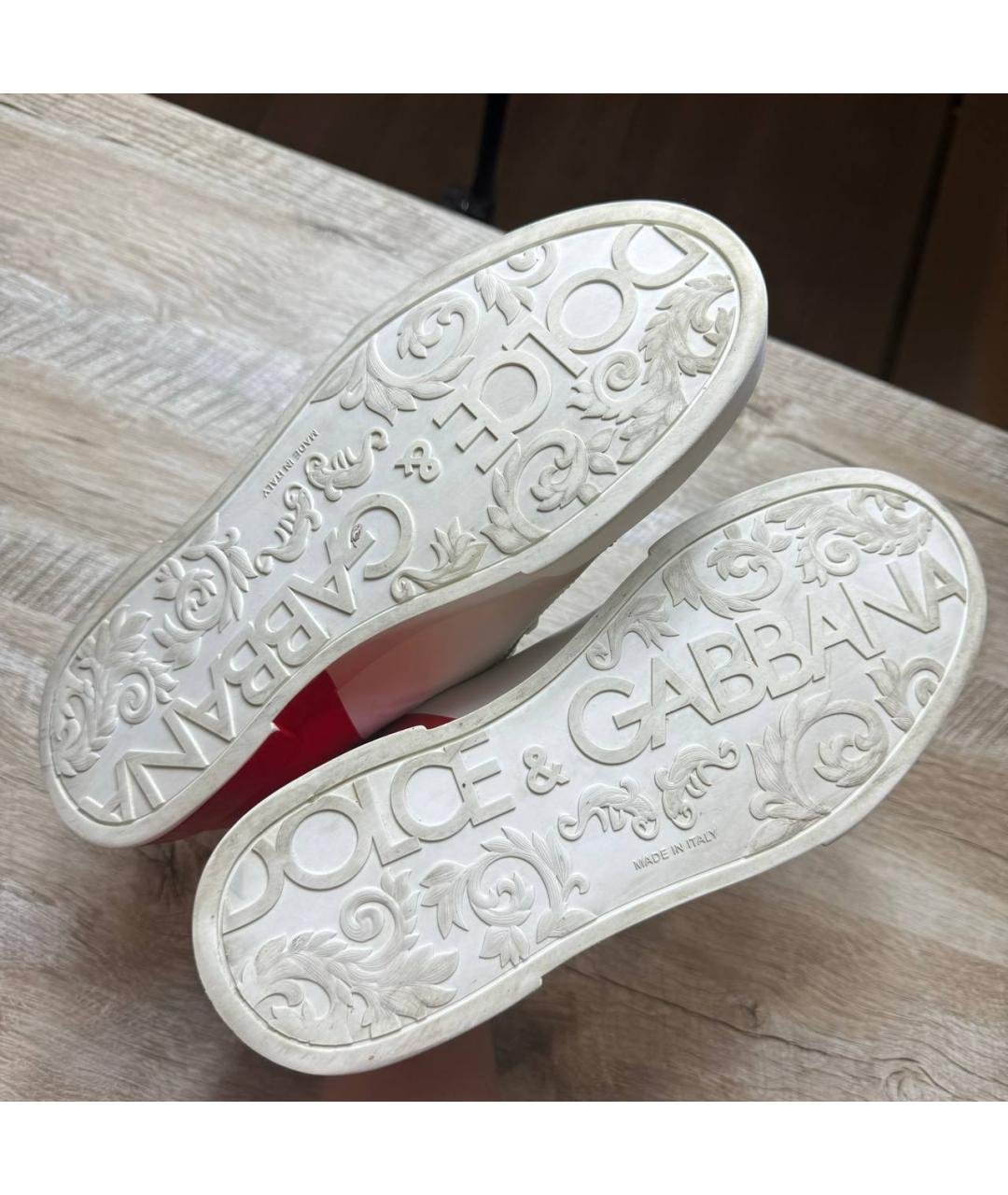 DOLCE&GABBANA Белые низкие кроссовки / кеды из лакированной кожи, фото 9