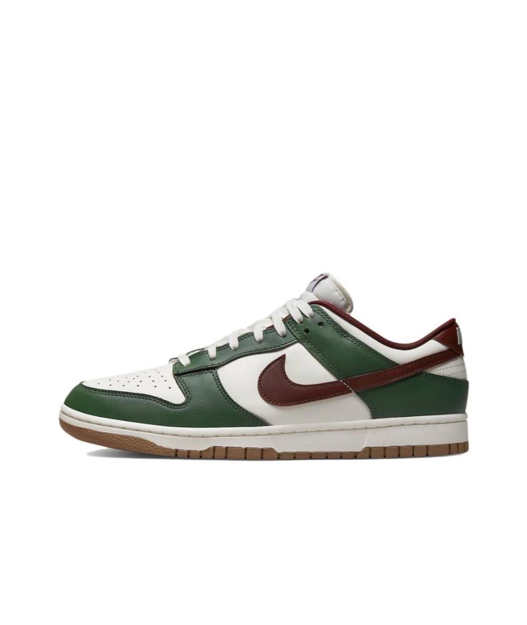 NIKE Зеленые кожаные низкие кроссовки / кеды, фото 4