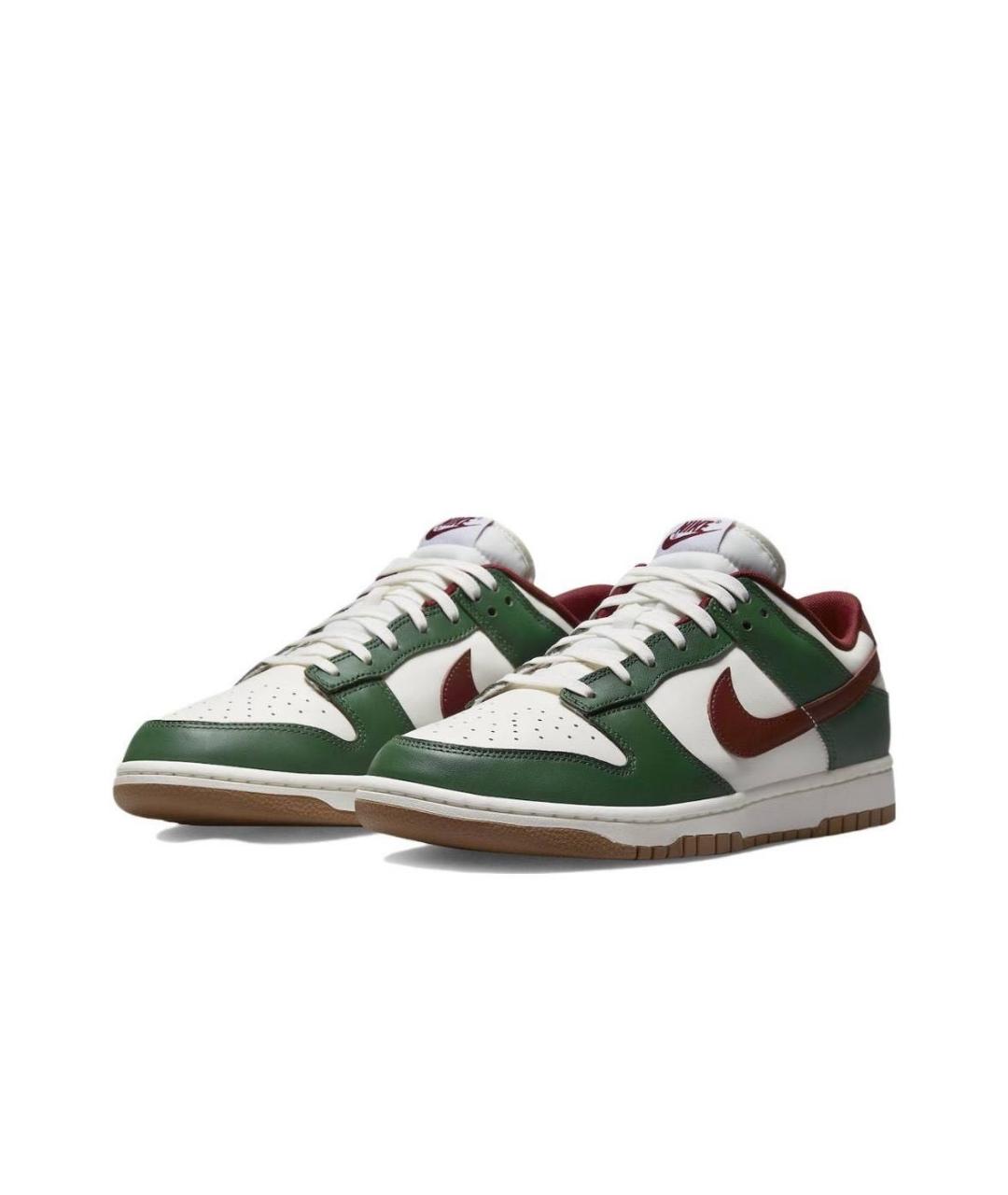 NIKE Зеленые кожаные низкие кроссовки / кеды, фото 3