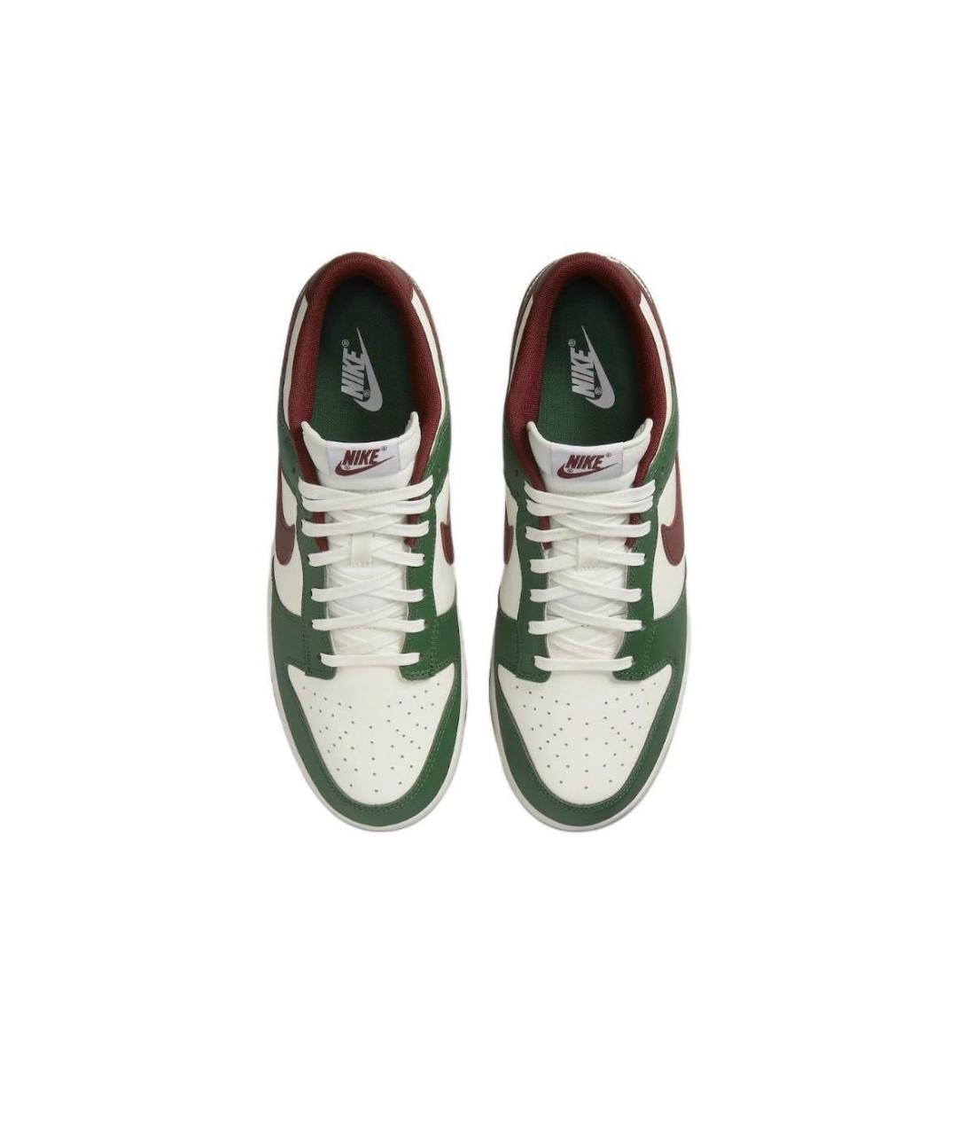NIKE Зеленые кожаные низкие кроссовки / кеды, фото 2