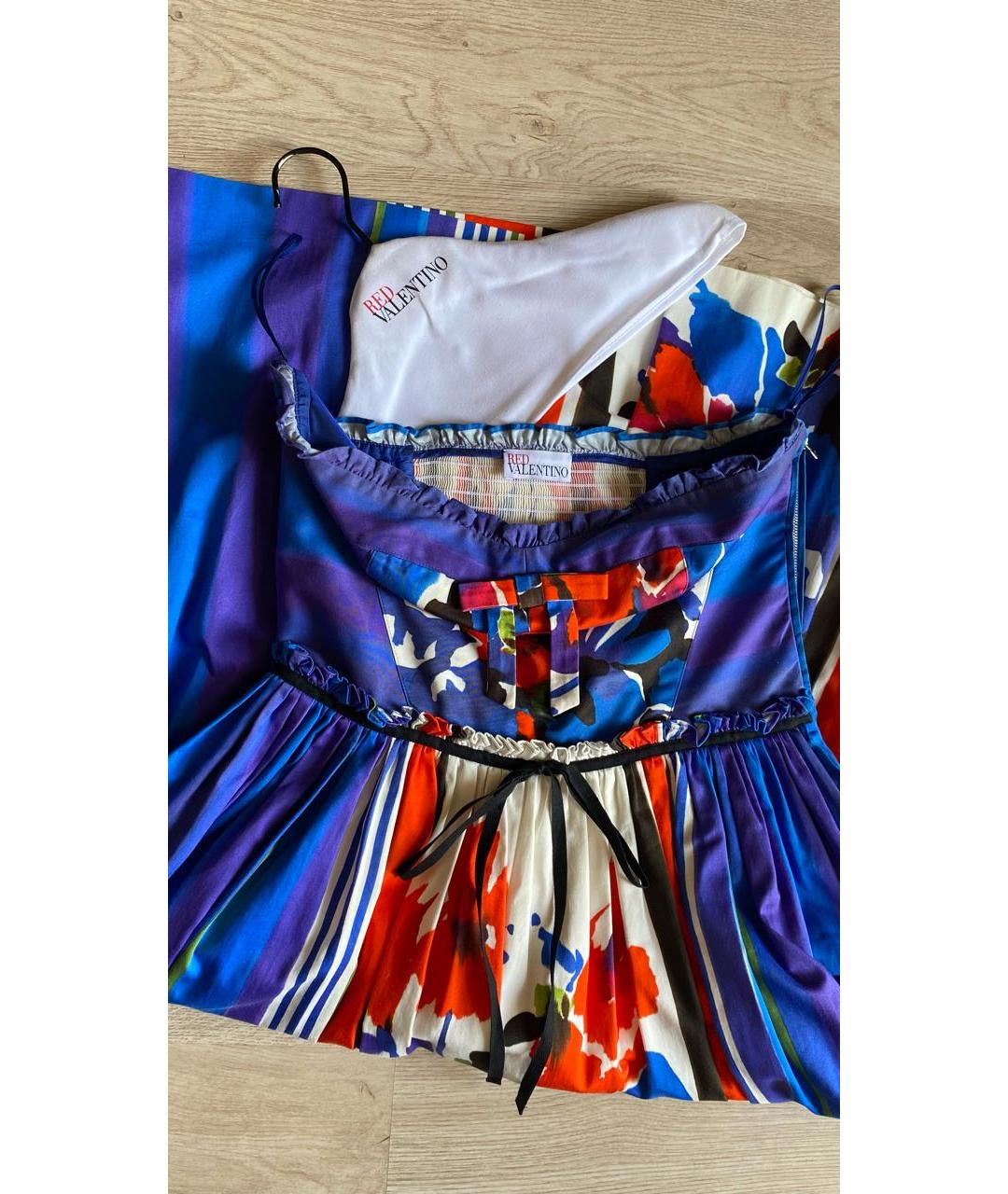 RED VALENTINO Мульти хлопковое коктейльное платье, фото 7