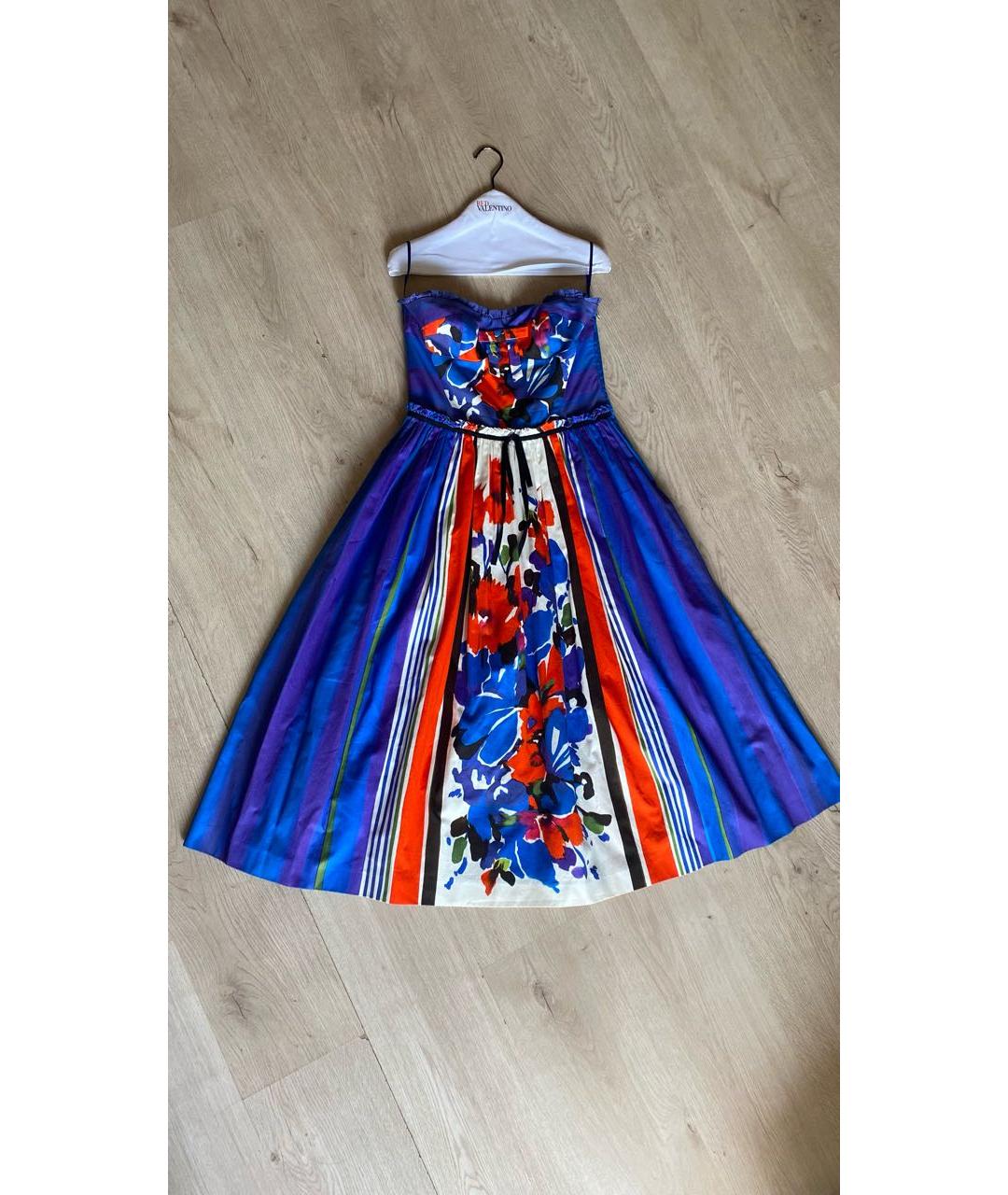RED VALENTINO Мульти хлопковое коктейльное платье, фото 5