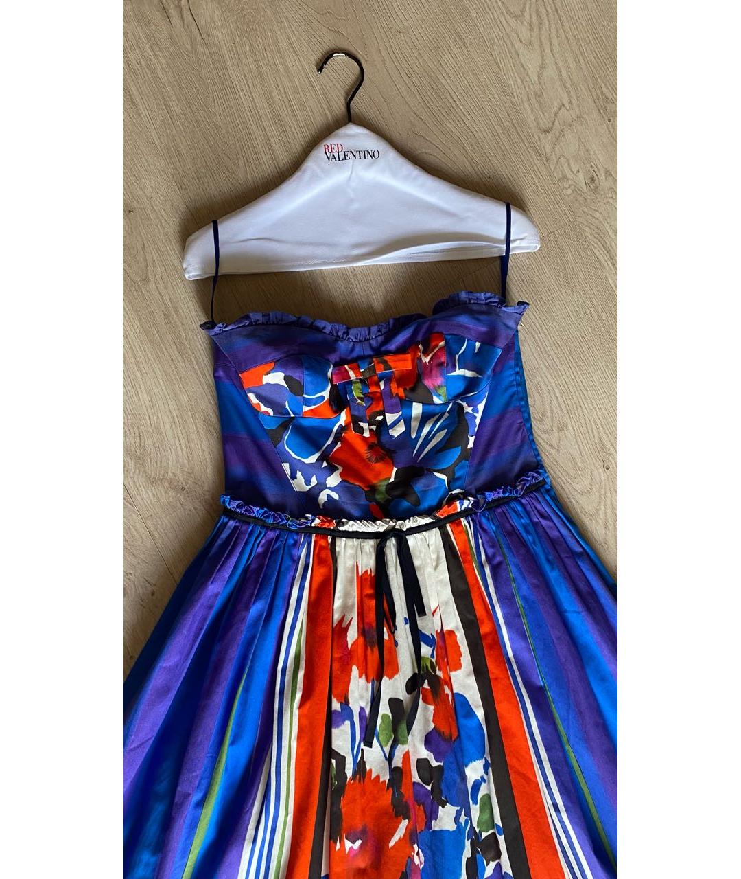 RED VALENTINO Мульти хлопковое коктейльное платье, фото 6