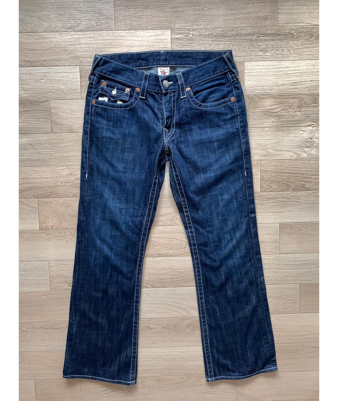 TRUE RELIGION Синие хлопковые прямые джинсы, фото 7