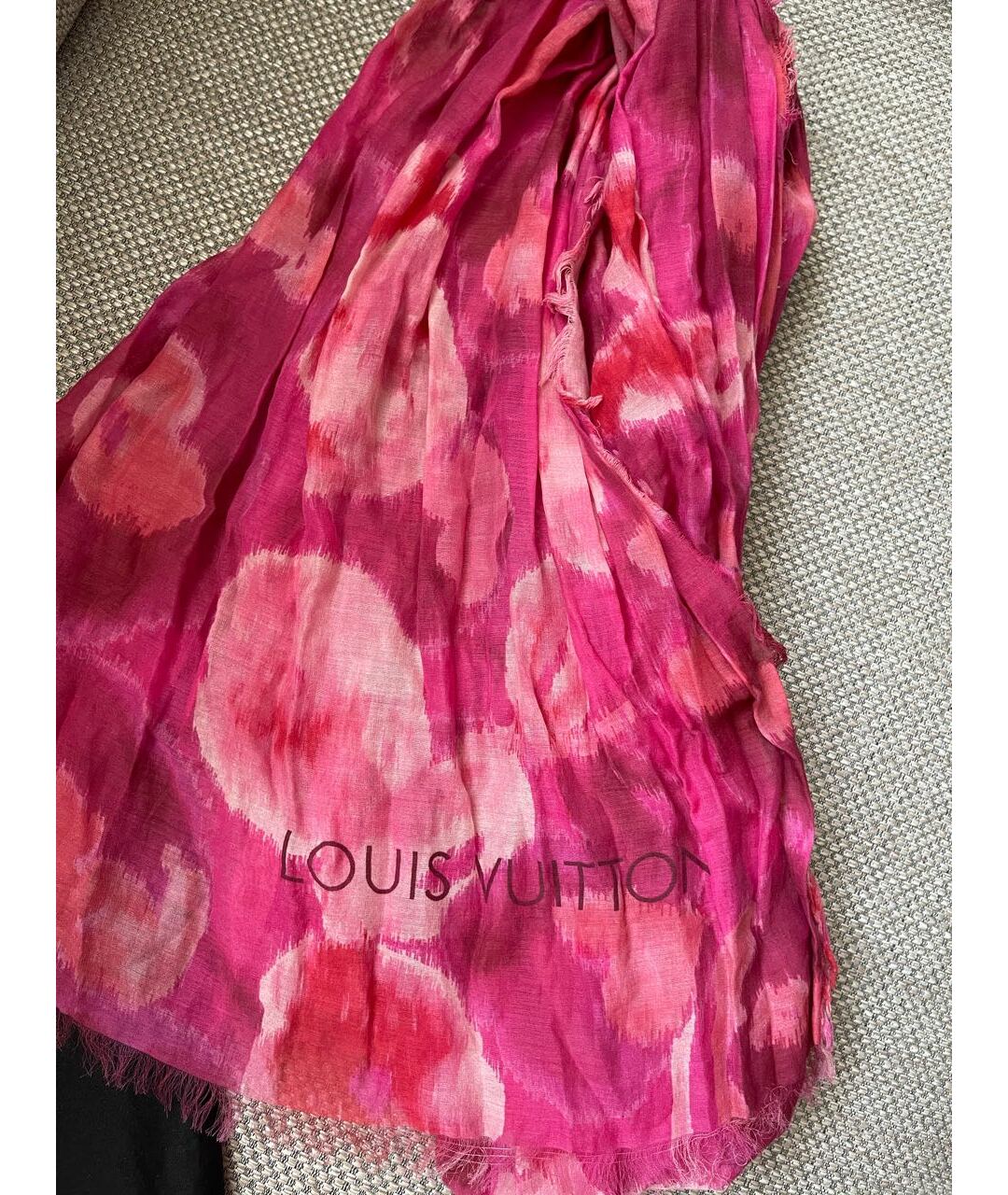 LOUIS VUITTON PRE-OWNED Розовый хлопковый шарф, фото 4