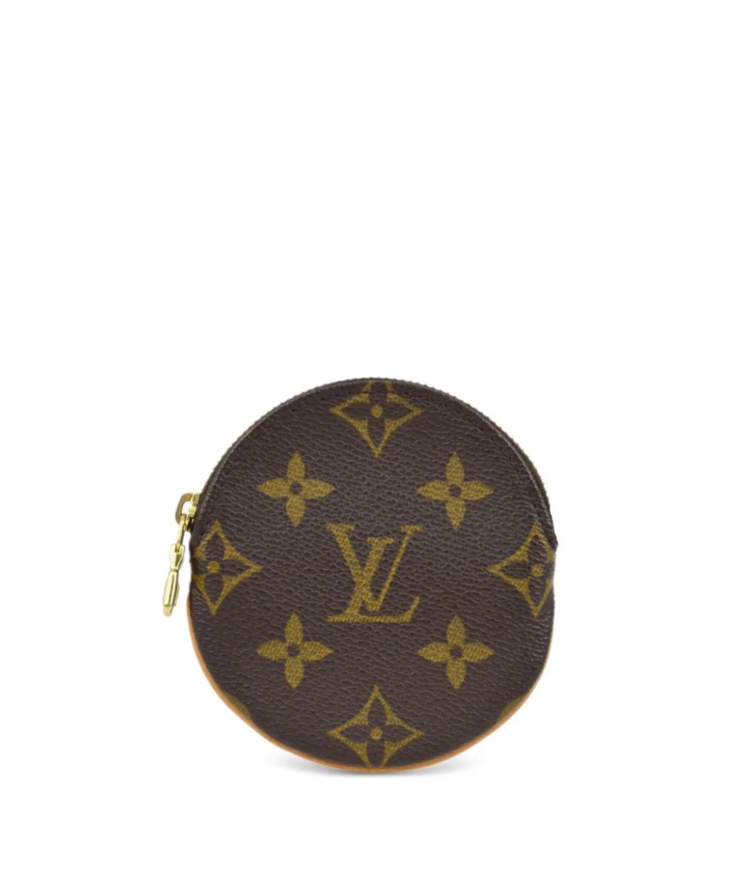 LOUIS VUITTON Коричневый кожаный кошелек, фото 1