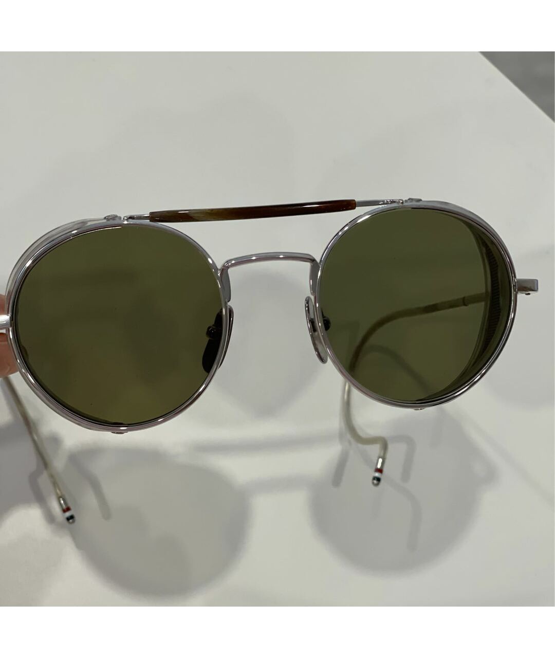 THOM BROWNE Зеленые металлические солнцезащитные очки, фото 2