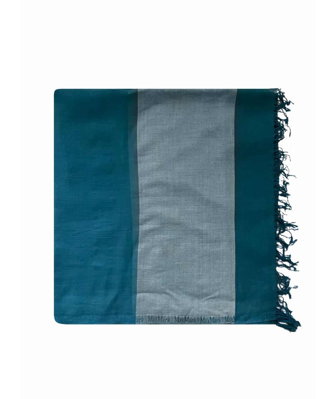 MAX MARA Синий льняной шарф, фото 1