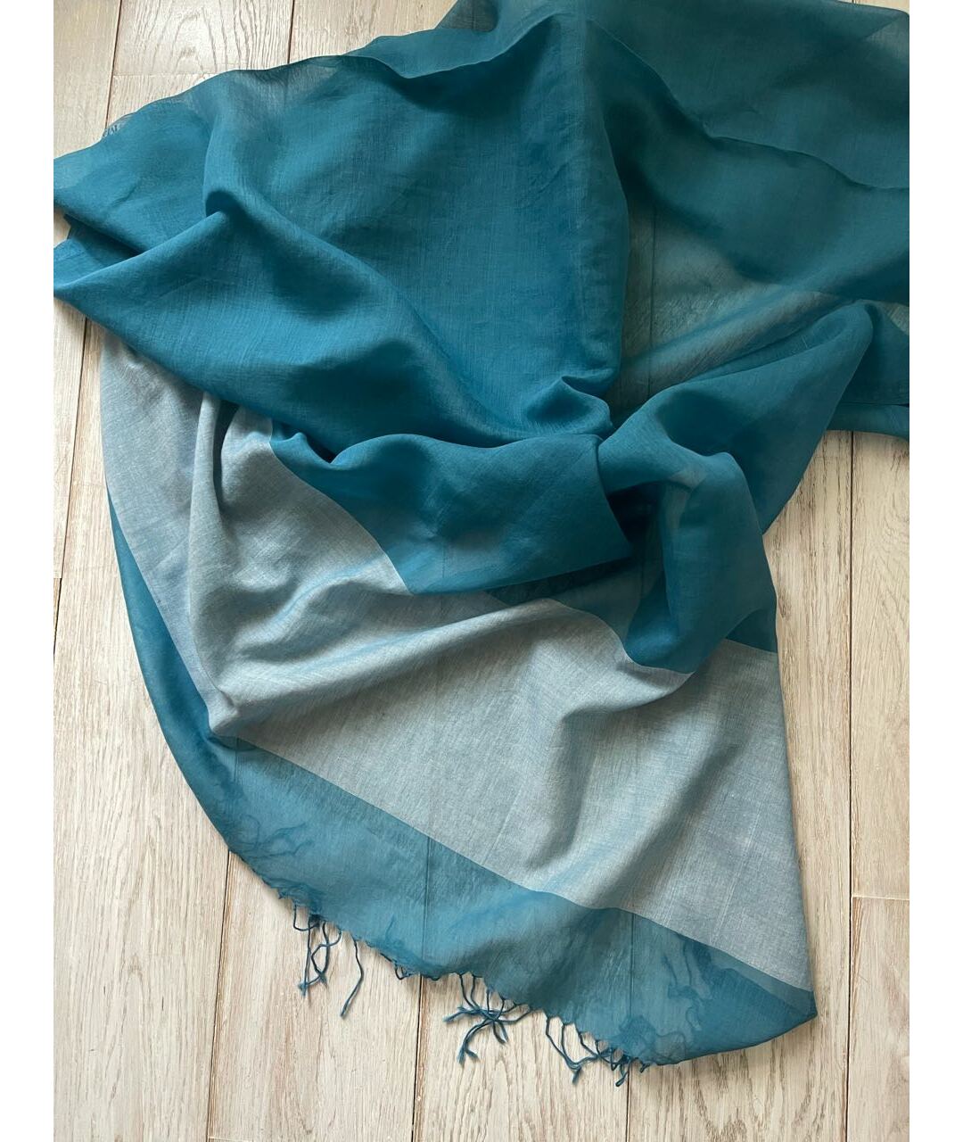 MAX MARA Синий льняной шарф, фото 3
