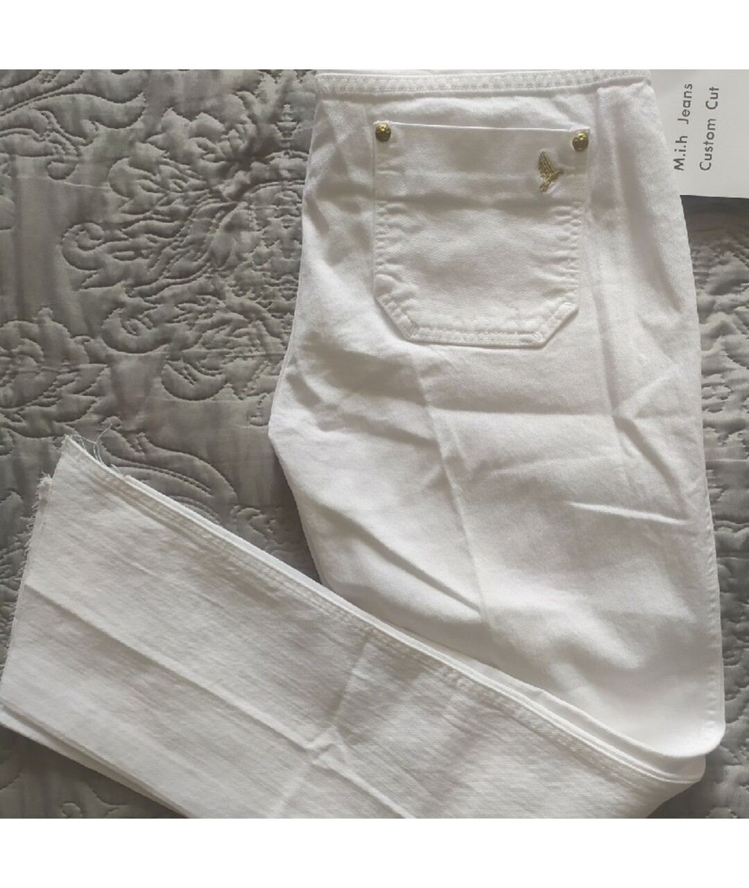 MIH JEANS Белые хлопко-эластановые джинсы слим, фото 4