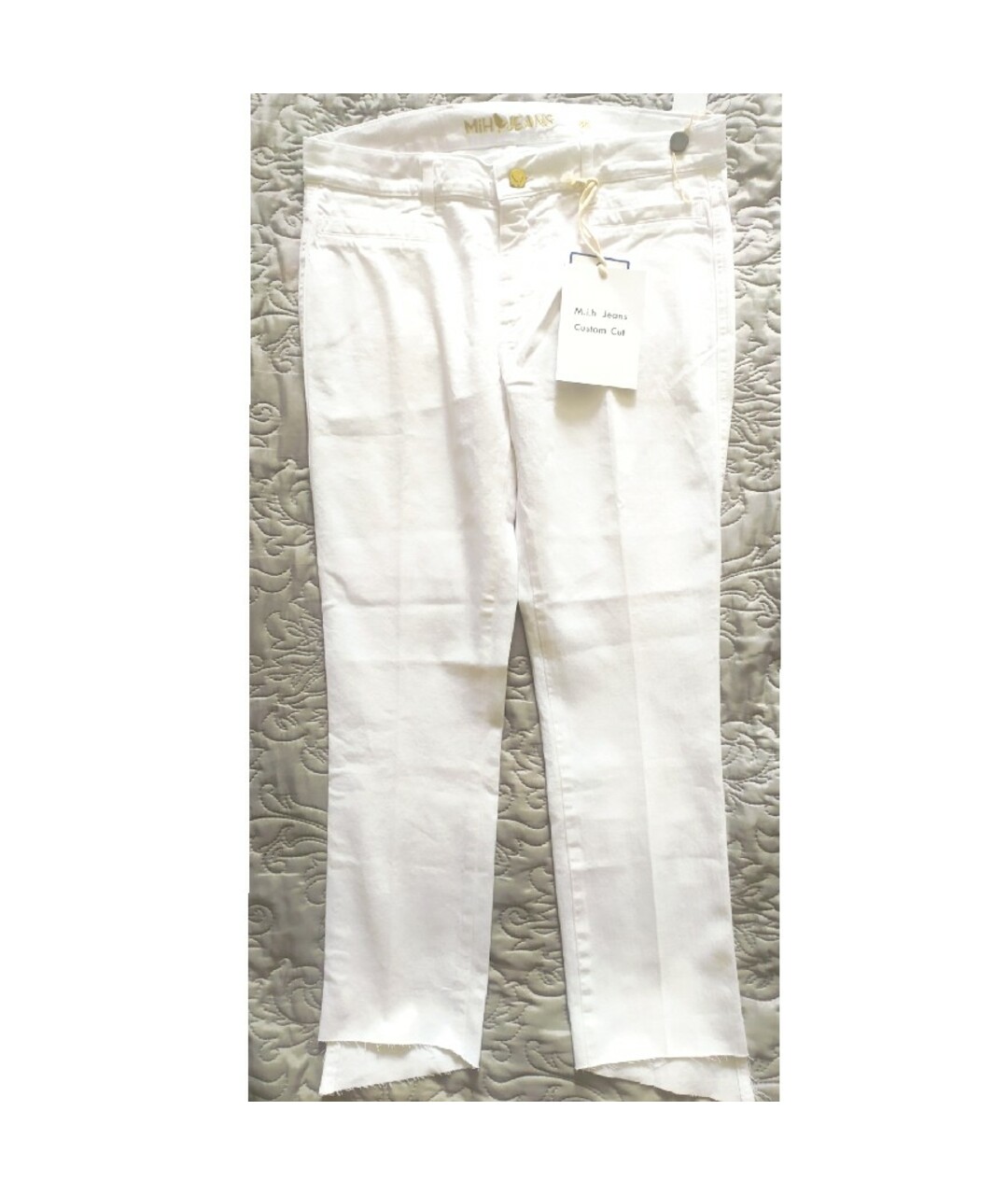 MIH JEANS Белые хлопко-эластановые джинсы слим, фото 5